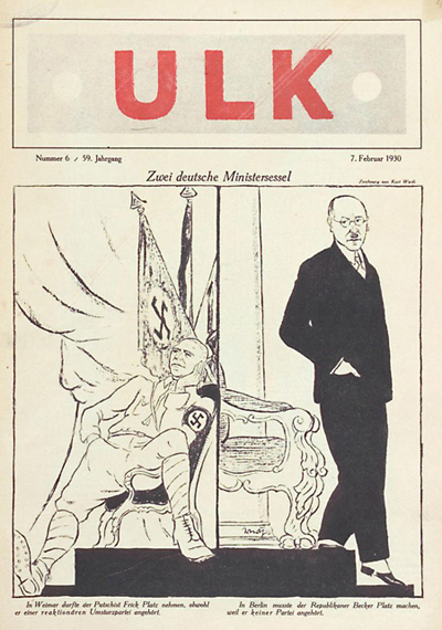 Wilhelm Frick: Cover of <I>Ulk</i> (February 7, 1930)